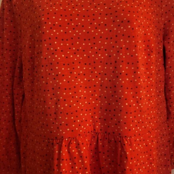 NWT Boden "Odelia" Red Star Print Drop Waist Cotton Jersey Dress Sz.8 Ret.$135 - Picture 3 of 8